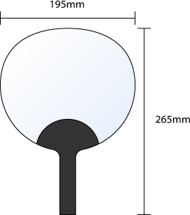 うちわのサイズ：w195mm×h265mm